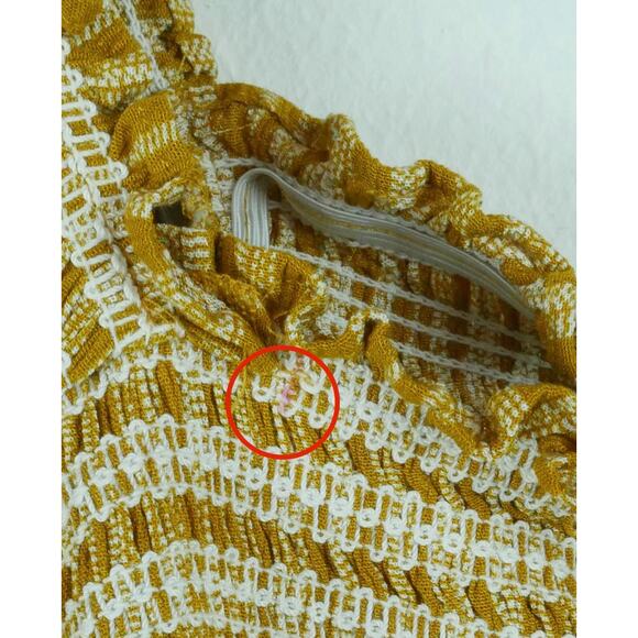 Davi & Dani 3XL Top Peasant Popover Smocked Square Neck Milkmaid Flutter Sleeve - Picture 7 of 9